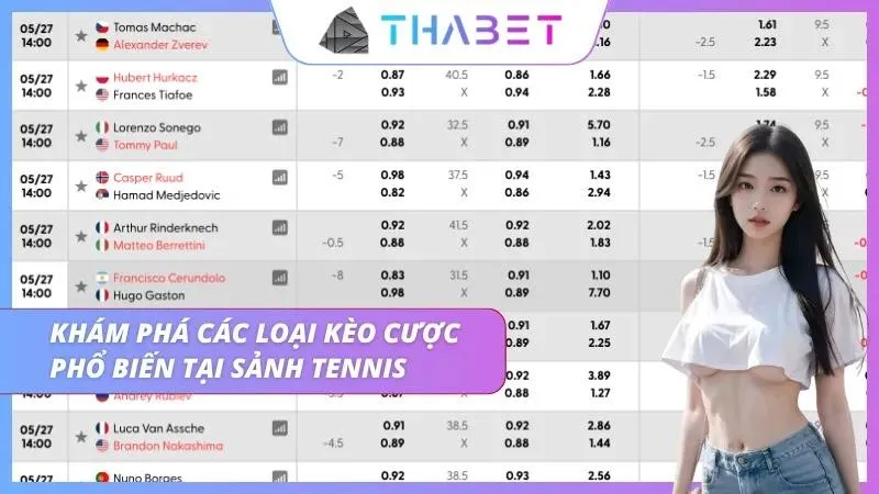 Các loại kèo quần vợt phổ biến anh em nên biết